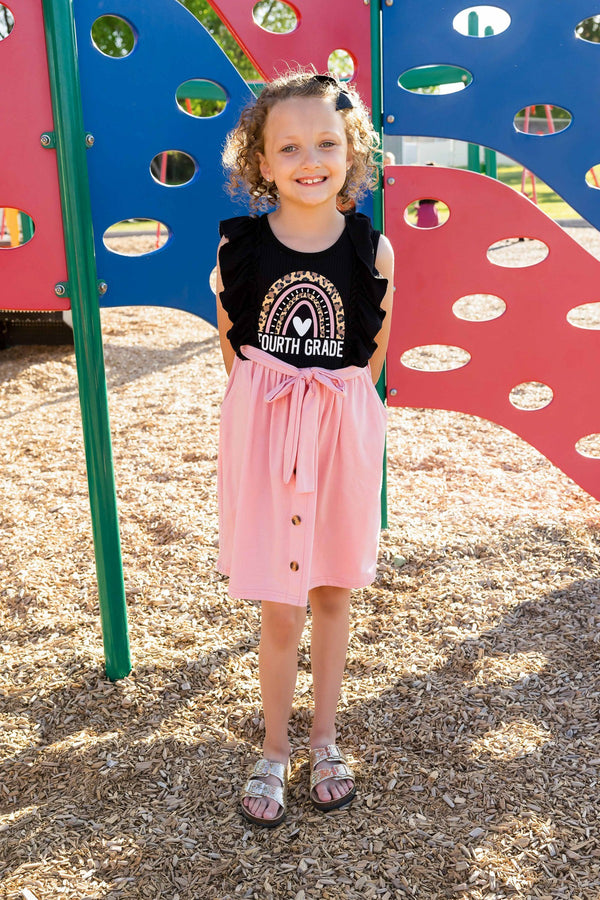 "Pre-K - 4th Grade" Black & Pink Dress | Sparkle in Pink