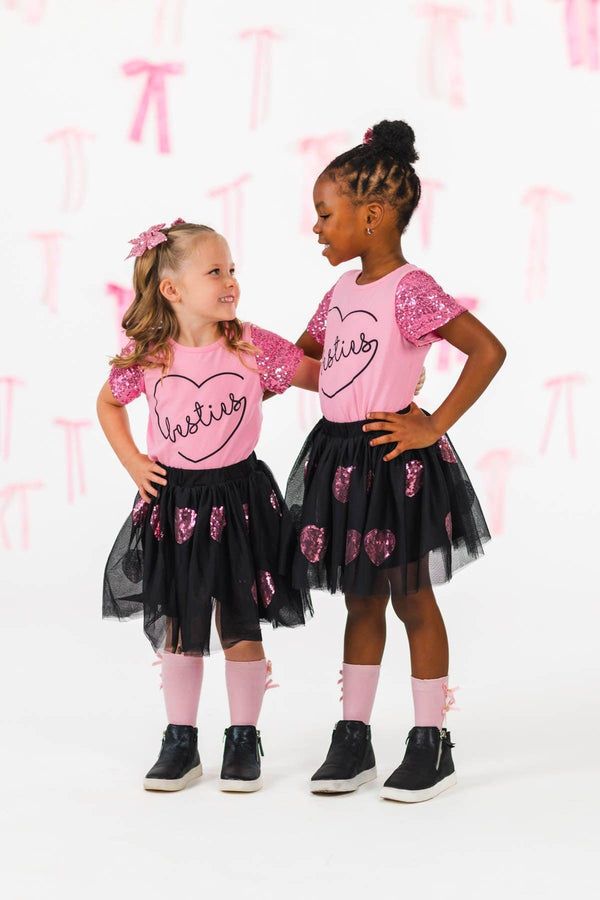 "Besties" Sequin Tutu Skirt Set