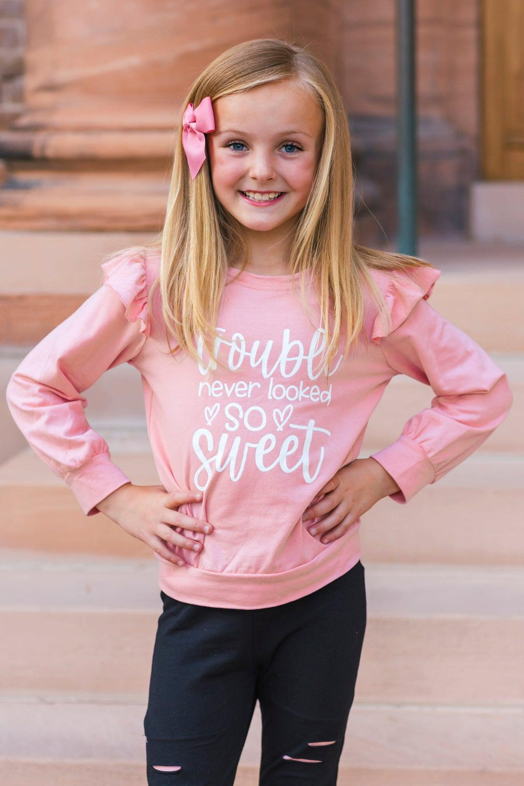 "Trouble Never Looked So Sweet" Legging Set | Sparkle in Pink