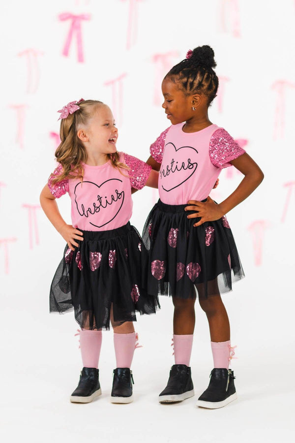 "Besties" Sequin Tutu Skirt Set