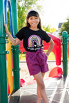"Preschool - Sixth Grade" Plum Corduroy Short Set | Sparkle in Pink