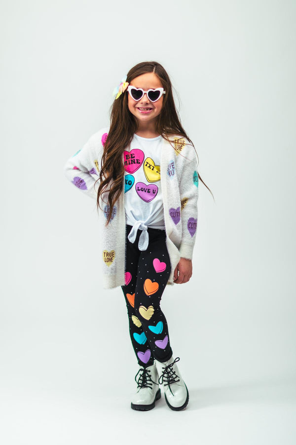 Rainbow Candy Hearts Legging Set | Sparkle in Pink