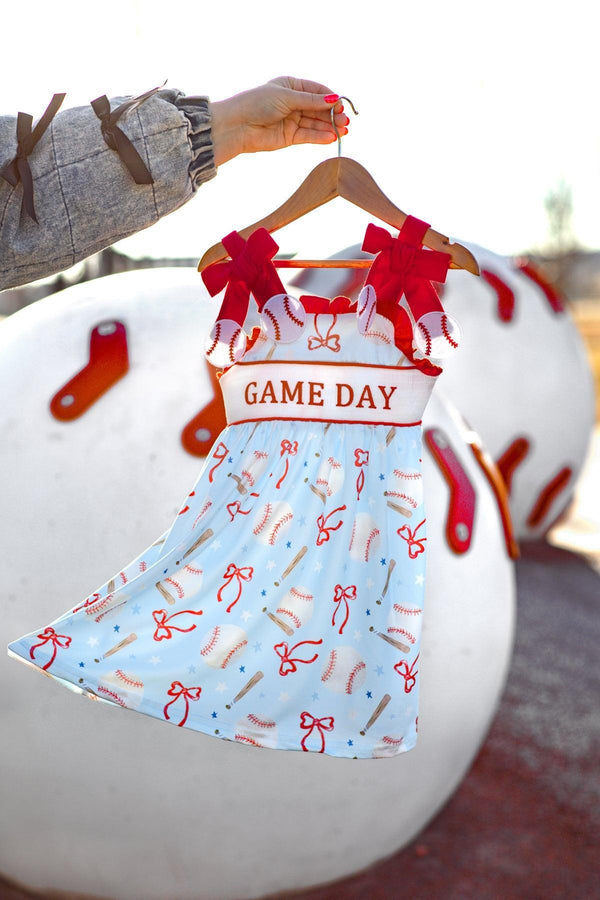 "Game Day" Baseball & Bows Dress | Sparkle in Pink