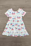 American Flag & Flowers Stripe Dress | Sparkle in Pink