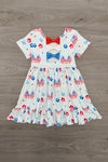 American Flag & Flowers Stripe Dress | Sparkle in Pink