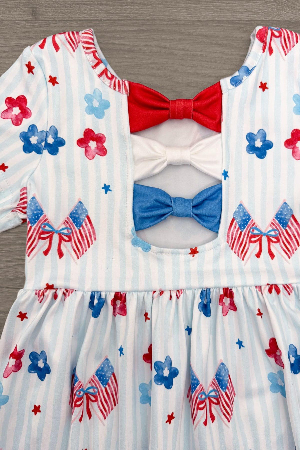 American Flag & Flowers Stripe Dress | Sparkle in Pink