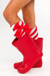 Candy Cane Silk Bow Socks