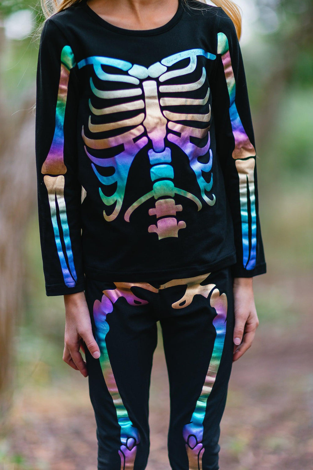 Mom & Me - Holographic Skeleton Costume Set - Sparkle in Pink
