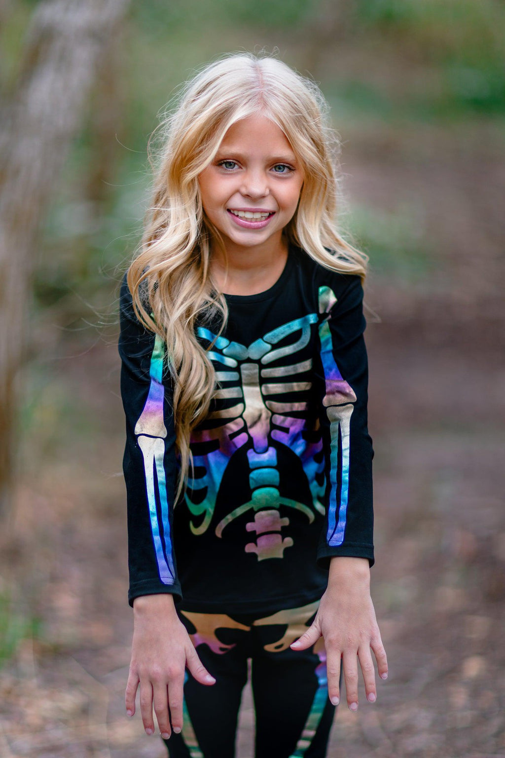 Mom & Me - Holographic Skeleton Costume Set - Sparkle in Pink