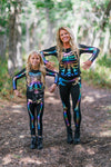 Mom & Me - Holographic Skeleton Costume Set - Sparkle in Pink