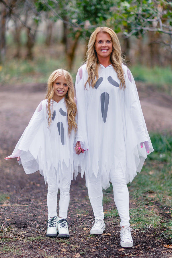 Mom & Me - White Ghost Costume Set - Sparkle in Pink