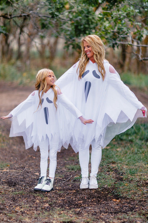 Mom & Me - White Ghost Costume Set - Sparkle in Pink