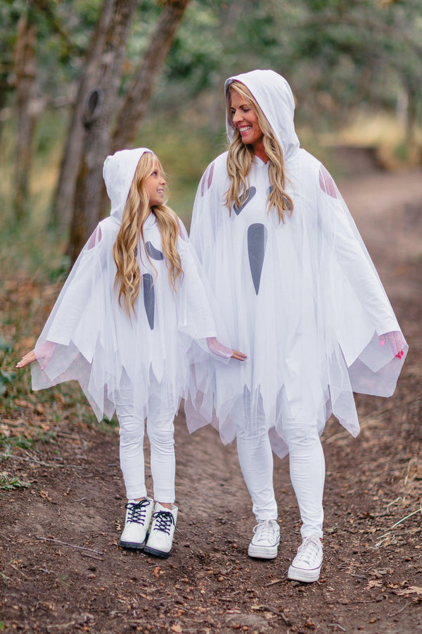 Mom & Me - White Ghost Costume Set - Sparkle in Pink