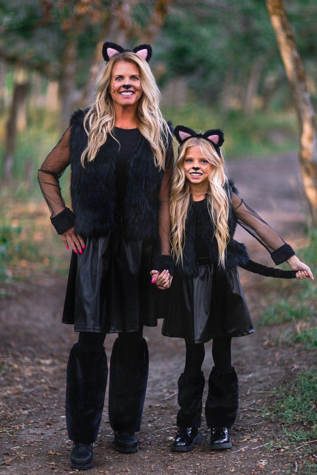 Mom & Me - Black Cat Costume Set - Sparkle in Pink