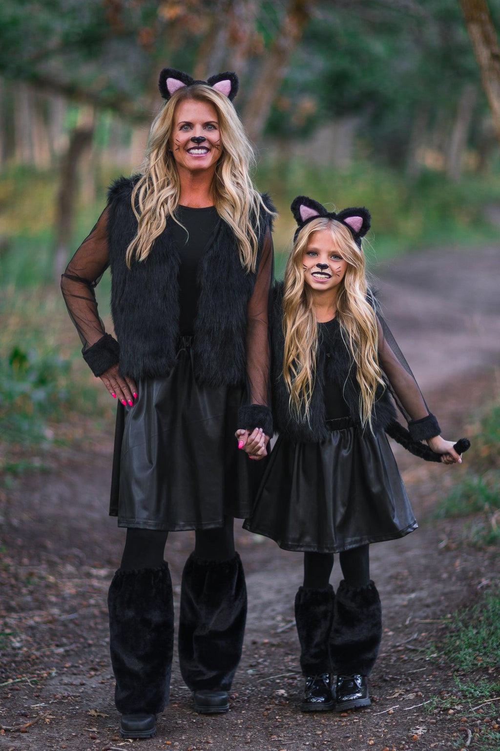 Mom & Me - Black Cat Costume Set - Sparkle in Pink