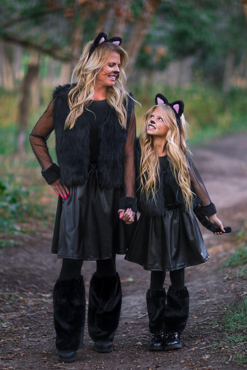 Mom & Me - Black Cat Costume Set - Sparkle in Pink