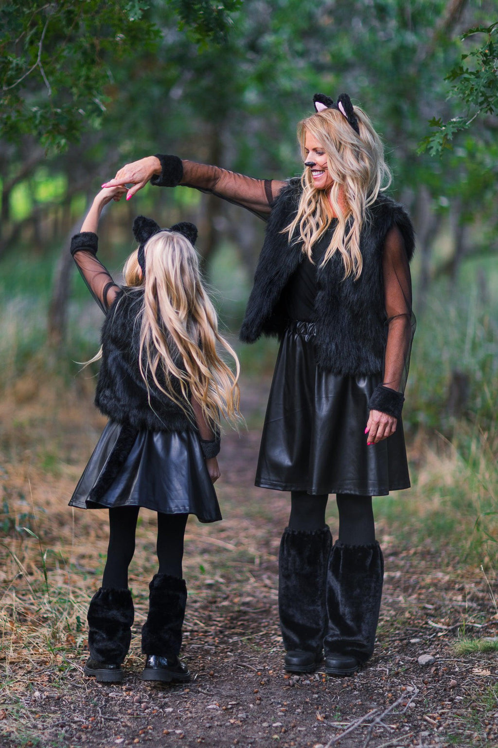Mom & Me - Black Cat Costume Set - Sparkle in Pink