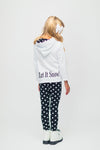 White Snowman Hoodie Pant Set - Sparkle in Pink