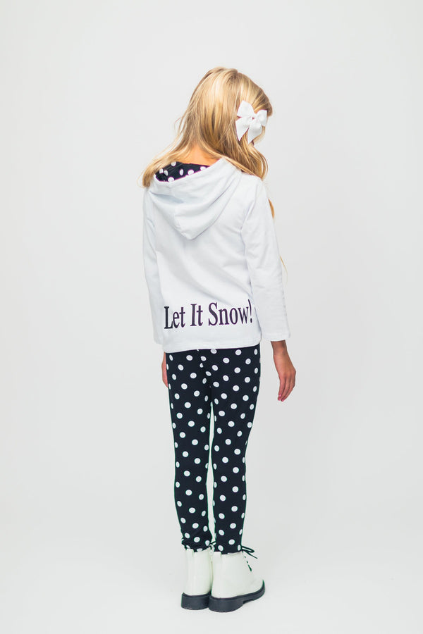 White Snowman Hoodie Pant Set - Sparkle in Pink