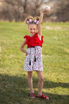 Red & White Baseball Heart Dress - Sparkle in Pink