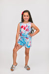 Red White & Blue Tie Dye Short Set - Sparkle in Pink