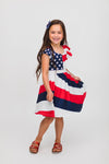 American Flag Halter Tie Dress - Sparkle in Pink