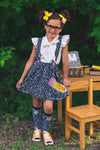 Composition Notebook Suspender Skirt Set - Sparkle in Pink