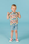 Crayons & Stars Button Down Top | Sparkle in Pink