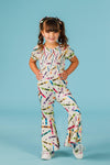 Crayons & Stars Flare Jumpsuit | Sparkle in Pink