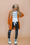 "Flannels, Bonfires, S'mores" Legging Set - Sparkle in Pink