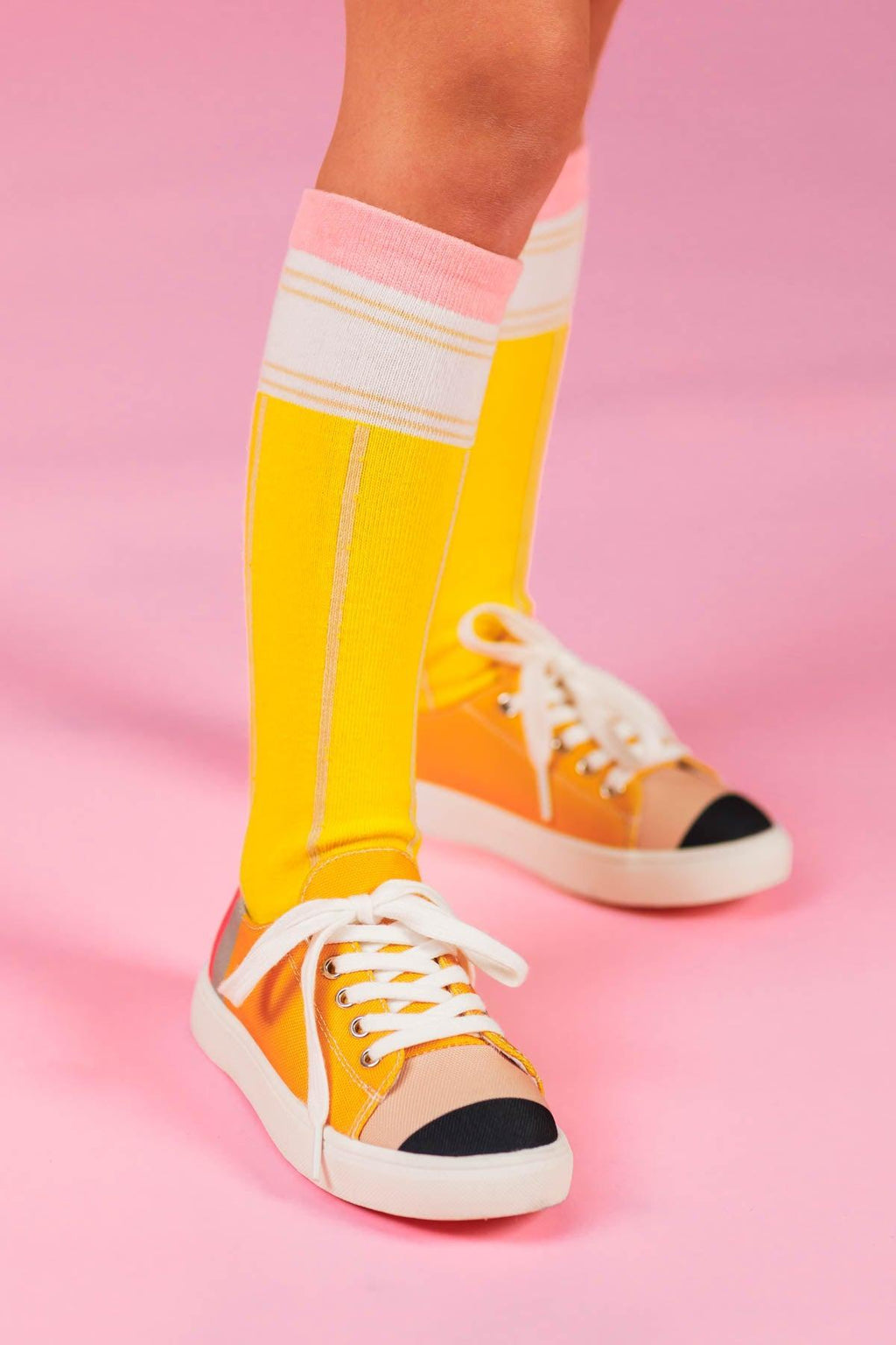 Pencil Knee High Socks | Sparkle in Pink