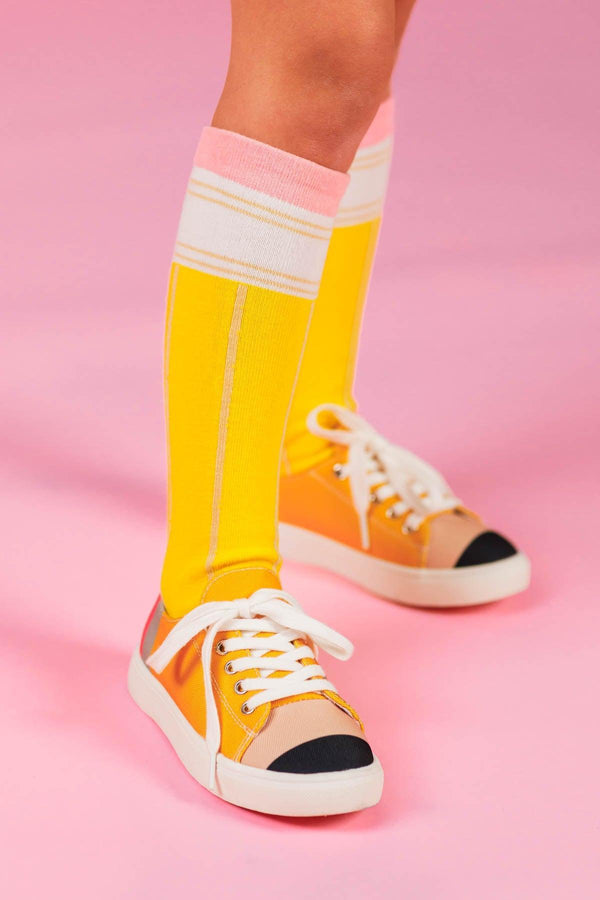 Pencil Knee High Socks | Sparkle in Pink