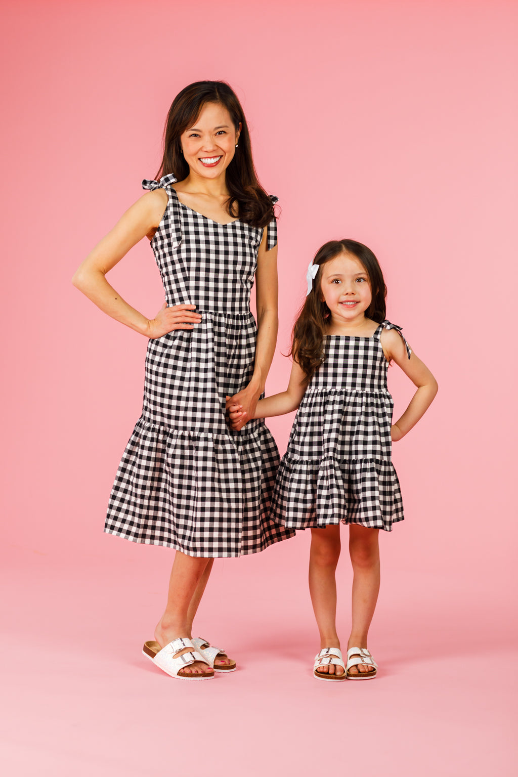 Mom & Me - Black & White Gingham Dress