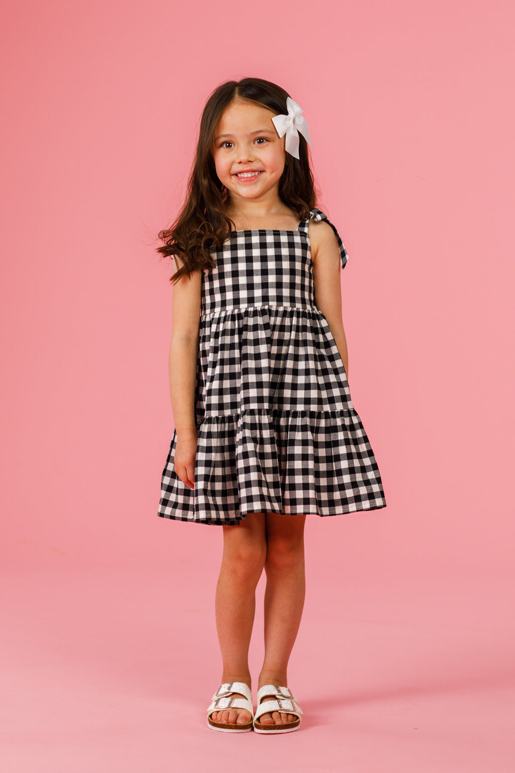 Mom & Me - Black & White Gingham Dress