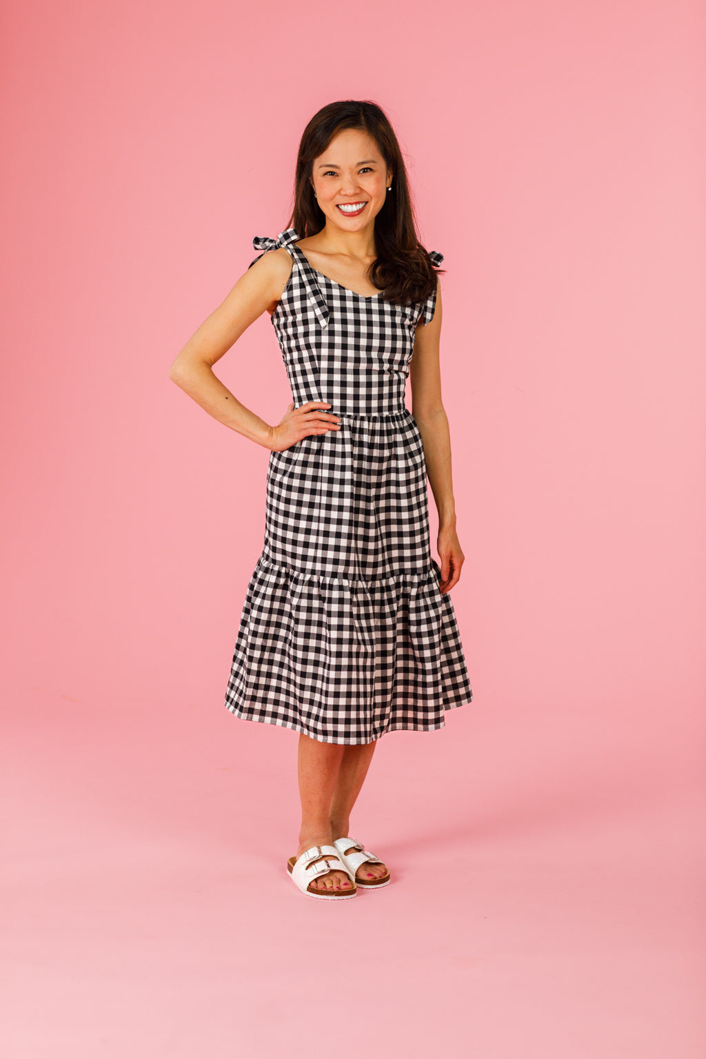 Mom & Me - Black & White Gingham Dress