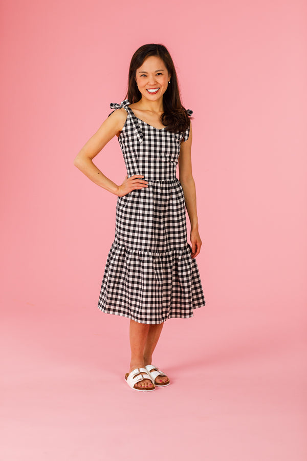 Mom & Me - Black & White Gingham Dress