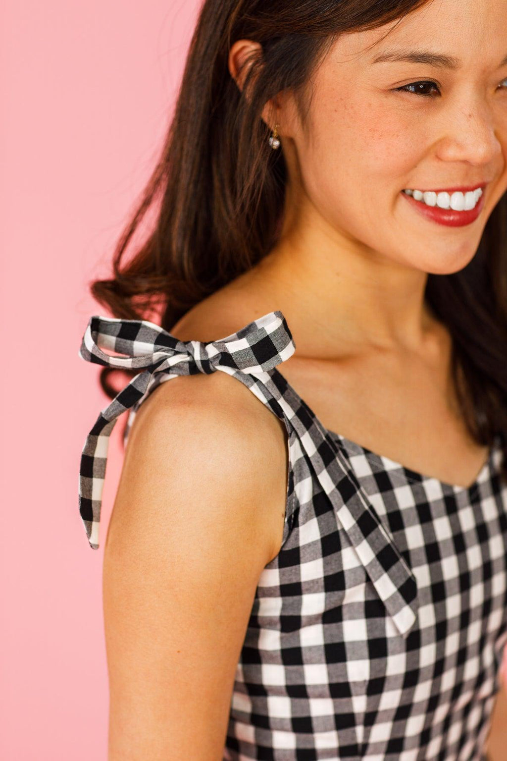 Mom & Me - Black & White Gingham Dress