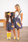 Composition Notebook Suspender Skirt Set | Sparkle in Pink