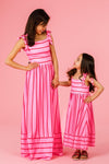 Mom & Me - Pink & Red Striped Maxi Dress | Sparkle in Pink