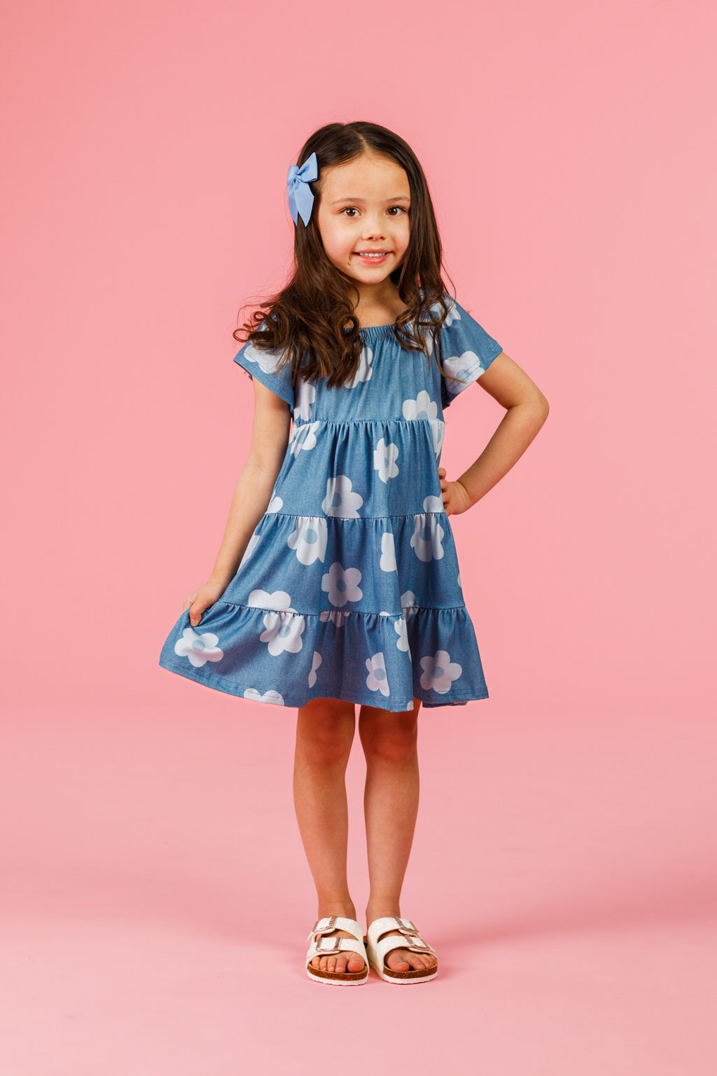 Mom & Me - Faux Denim Flower Dress