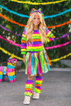 Rainbow Piñata Girl Costume 4 Piece Set - Sparkle in Pink