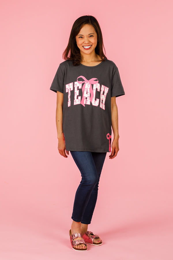 Mom & Me - "Teach & Learn" Pink Bow Top & Pant Set | Sparkle in Pink