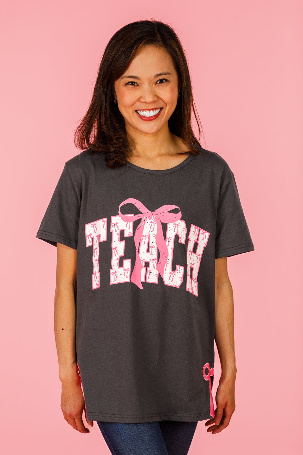 Mom & Me - "Teach & Learn" Pink Bow Top & Pant Set | Sparkle in Pink