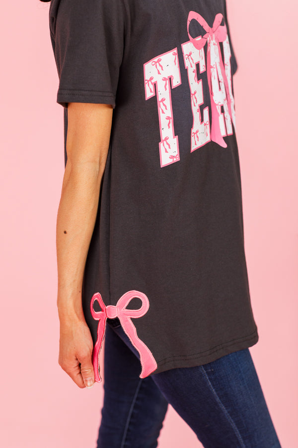 Mom & Me - "Teach & Learn" Pink Bow Top & Pant Set | Sparkle in Pink