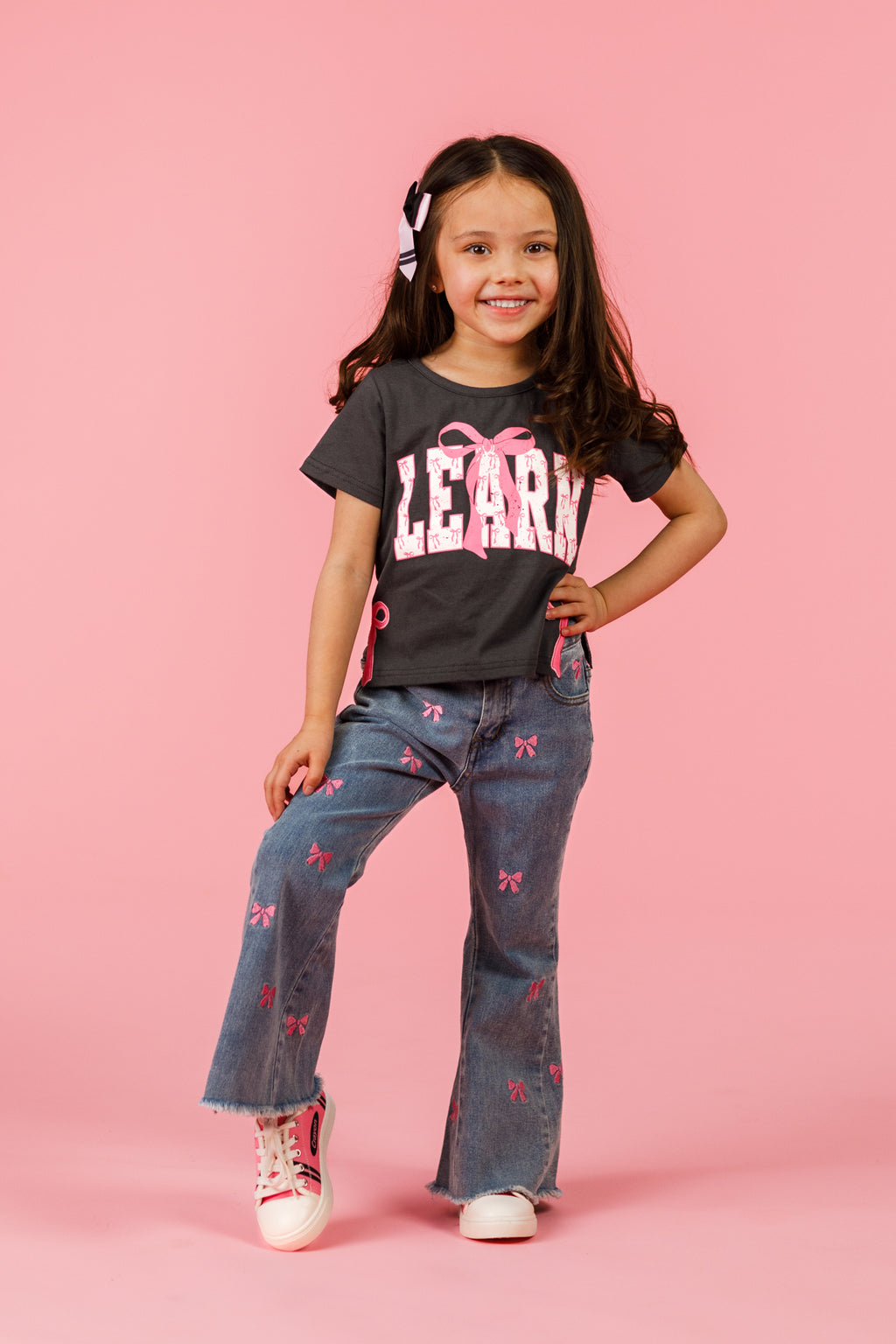Mom & Me - "Teach & Learn" Pink Bow Top & Pant Set | Sparkle in Pink