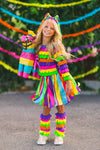 Rainbow Piñata Girl Costume 4 Piece Set - Sparkle in Pink