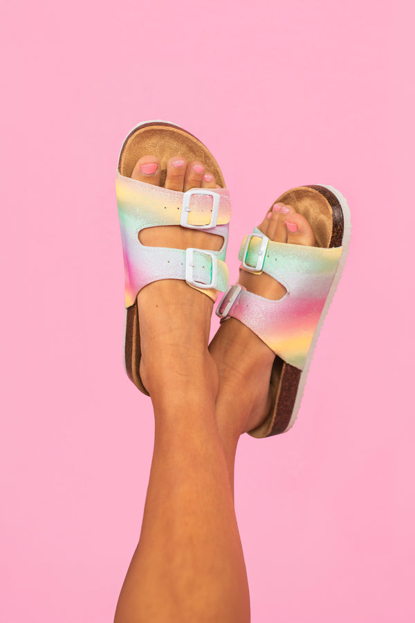 Patterned Birkley Sandals