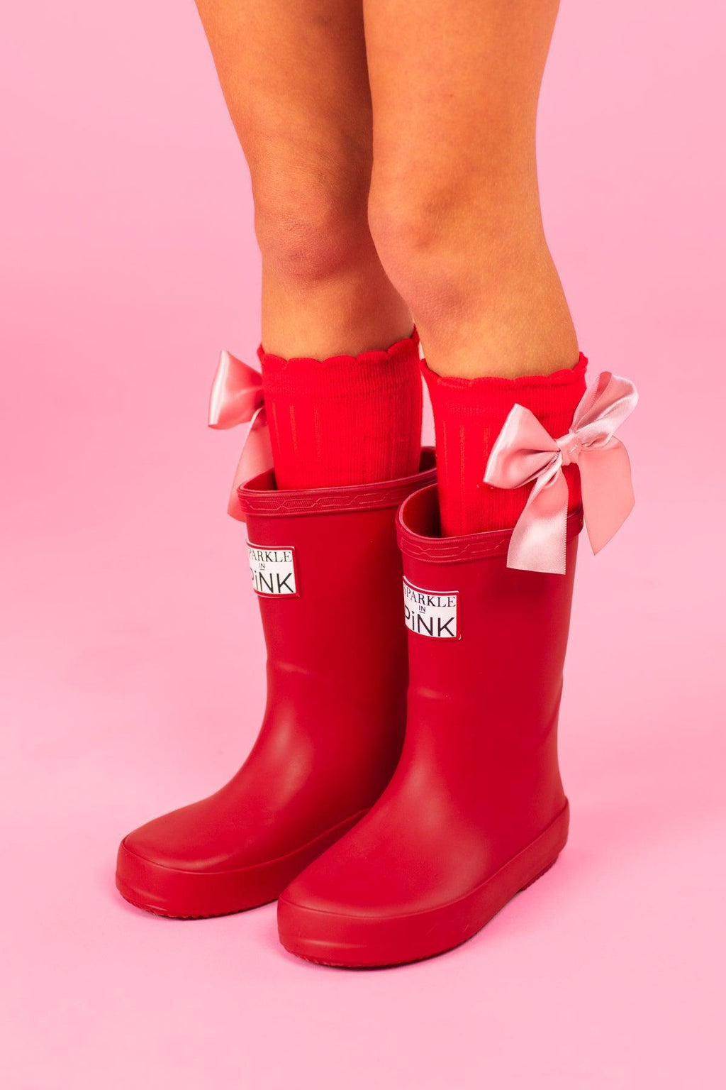 Red & Pink Bow Socks