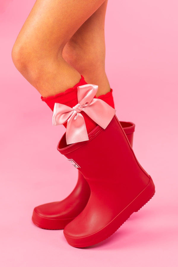 Red & Pink Bow Socks