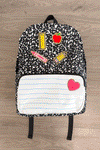 Composition Notebook Chenille Patch Backpack | Sparkle in Pink